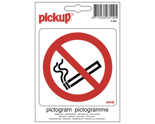 PICKUP Sticker verboden te roken 10x15 cm