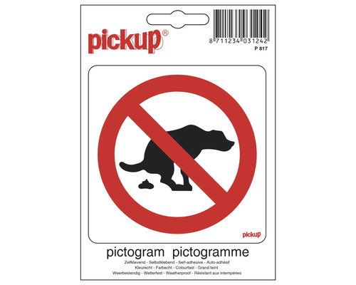 PICKUP Sticker hier geen hondenpoep 10x15 cm PICKUP Sticker hier geen hondenpoep 10x15 cm