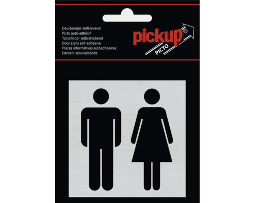PICKUP Informatiebord zelfklevend dames/heren 8x8 cm PICKUP Informatiebord zelfklevend dames/heren 8x8 cm