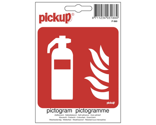 PICKUP Sticker brandblusser 10x15 cm PICKUP Sticker brandblusser 10x15 cm