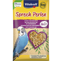 Vitakraft Sprech Perlen grasparkietenvoer verpakking met afbeelding van een grasparkiet