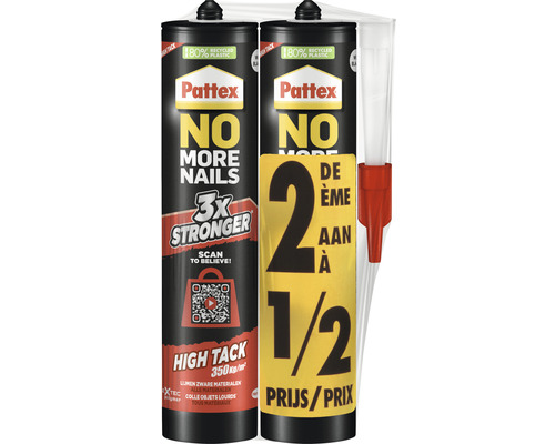 PATTEX No More Nails montagekit high tack 460 g 2 stuks Duoverpakking Pattex No More Nails montagekit met hoge aanvangshechting