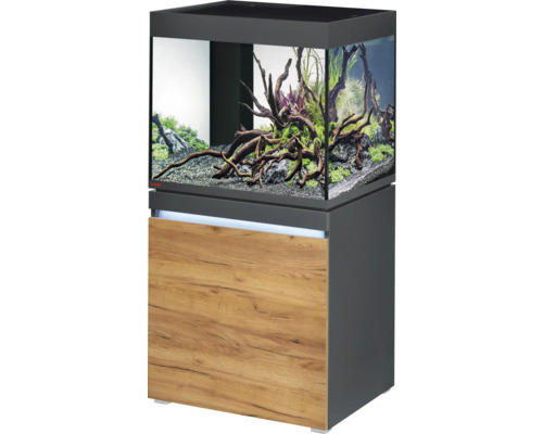 EHEIM Aquariumcombinatie Incpiria 230 L met LED-verlichting en verlichte onderkast grafiet/eiken 70x60x144 cm