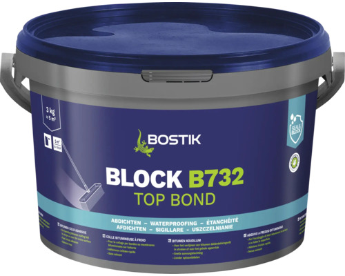 BOSTIK BLOCK B732 TOP BOND Bitumenkoude kleefstof 3 Kg BOSTIK BLOCK B732 TOP BOND Bitumenkoude kleefstof 3 Kg