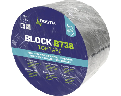 BOSTIK Block B738 top tape bitumenband aluminium 10 m x 10 cm