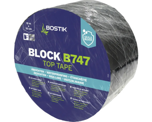 BOSTIK BLOCK B747 Zelfklevend bitumenband, 10 m x 10 cm