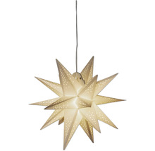 Papieren sterlamp met verlichting en sterpatroon