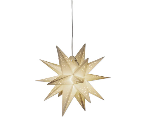 Papieren sterlamp met verlichting en sterpatroon