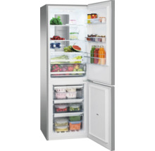 Geopende koelkast met vriesvak, gevuld met etenswaren