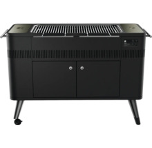 Zwarte houtskoolbarbecue met onderkast