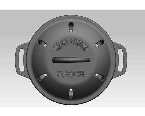 Deksel voor rookoven met gaten en handgrepen