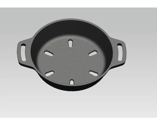 Ronde grillpan van gietijzer met handgrepen en gaten