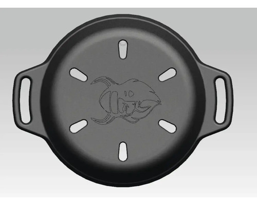 Grillplaat met handgrepen en uitsparingen