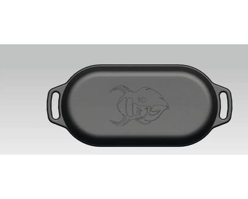 Ovale grillpan met vismotief