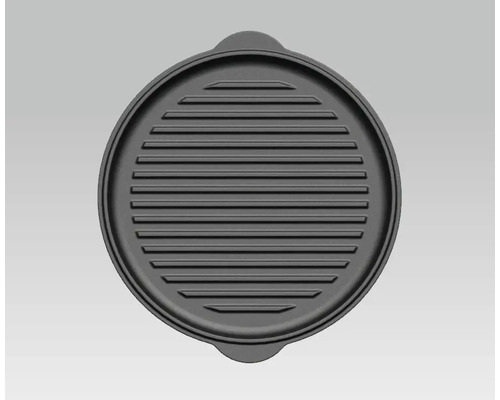 Grillplaat van metaal, ronde vorm