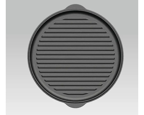 Ronde grillplaat van gietijzer met ribbels