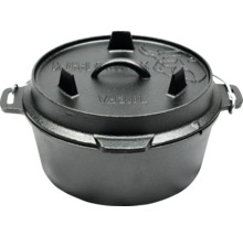 Gietijzeren Dutch Oven met deksel, inhoud 3,8 liter