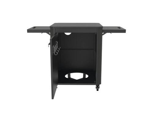 Barbecuekar met open deur en haken voor accessoires