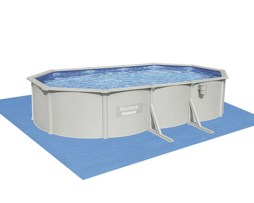 Bestway Hydrium stalen frame zwembad op een zwembadmat