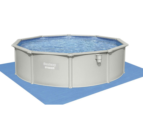 Bestway Hydrium stalen frame zwembad op een zwembadfolie