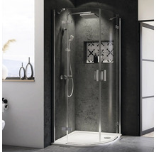 BREUER Douchecabine kwartrond Panorama chroom 90x90 cm helder glas