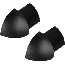 Twee zwarte hoekbeschermers ter bescherming van meubelranden