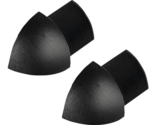 Twee zwarte hoekbeschermers ter bescherming van meubelranden