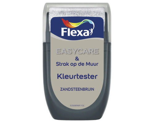 FLEXA Strak op de muur muurverf kleurtester Zandsteenbruin 30 ml