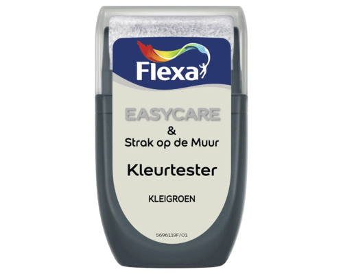 FLEXA Strak op de muur muurverf kleurtester Kleigroen 30 ml Flexa kleurtester met verfroller