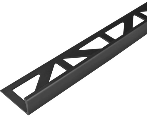 DURAL Afsluitprofiel aluminium zwart 10 mm x 300 cm DSACM 1011 Tegelprofiel van metaal met driehoekige uitsparingen