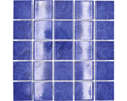 Keramisch mozaïek SD 641N Quadrat uni Marine Blue glanzend 30,4x30,4cm