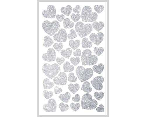 Stickerblad met glinsterende hartmotieven