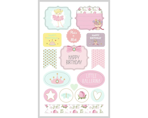AGDESIGN Mini stickers Happy Birthday 16 stuks