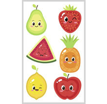 Illustratie van verschillende soorten fruit met gezichten