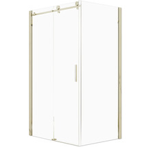 Douchecabine met schuifdeur van glas en metalen frame
