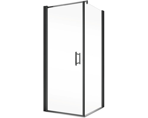 Hoekdouche met deur en zwart frame