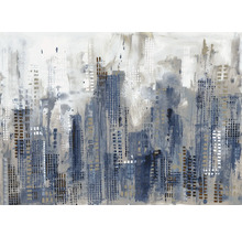 Schilderij met abstracte weergave van een stadsgezicht