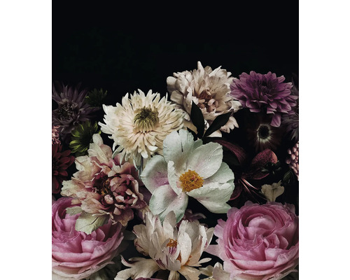 RASCH Fotobehang vlies 363821 Magic Walls bloemen 265x300 cm Decoratieve bloemen op een donkere achtergrond