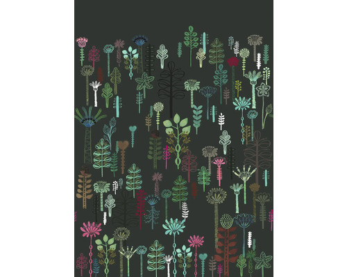 RASCH Fotobehang vlies 557886 Magic Walls kunst 200x280 cm Illustratie van bomen en planten op stof