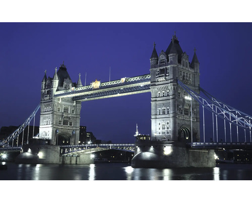 RASCH Fotobehang vlies 849103 Magic Walls Tower Bridge 424x265 cm Verlichte Tower Bridge in Londen bij nacht