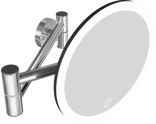 Ronde LED make-upspiegel voor wandmontage met zwenkarm