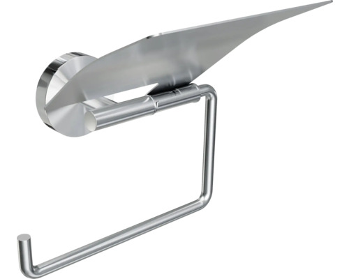 Toiletpapierhouder van roestvrij staal met opbergplank