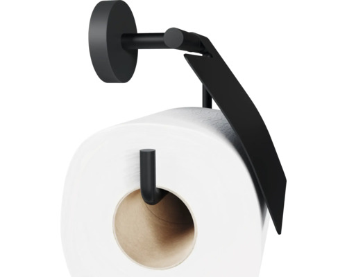 Toiletpapierhouder van metaal met rol toiletpapier