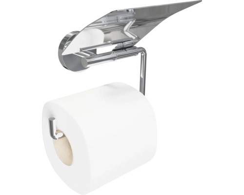 Metalen toiletpapierhouder met rol toiletpapier