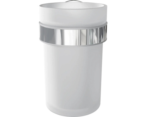 Witte cosmetica afvalemmer met zilverkleurige ring