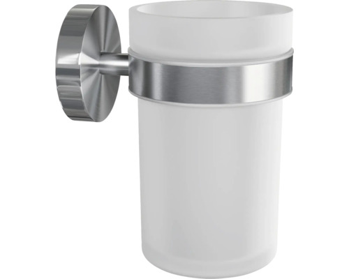 Roestvrijstalen tandenborstelbekerhouder met glazen beker voor de badkamer