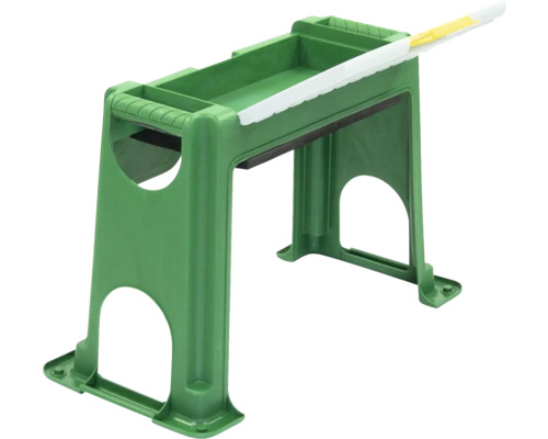 Groen verfstation met verfschraper