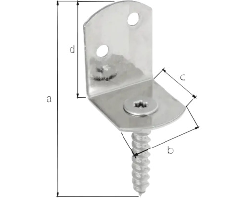 Hoekprofiel met schroef en maatvoering