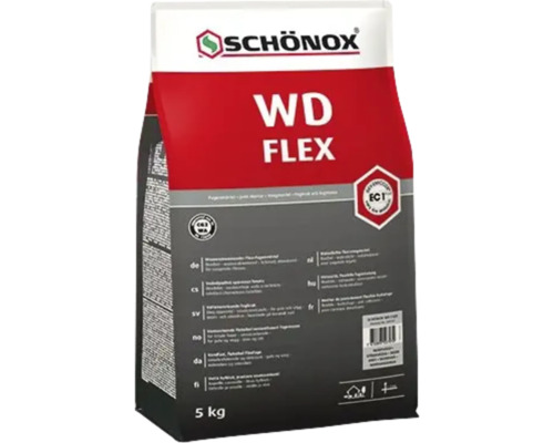 SCHÖNOX WD Flex voegmortel zilvergrijs 5 kg Schönox WD Flex voegmortel, 5 kg zak