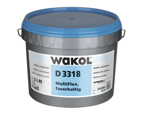 WAKOL PVC-Lijm D3318 verzelversterkend 13 kg Wakol D 3318 MultiFlex lijm, vezelversterkt in emmer